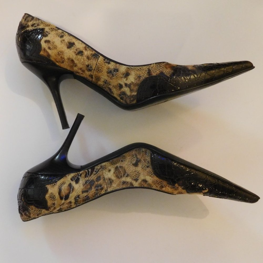 Donald J. Pliner COY 9 1/2M Brown/Animal Print Dress Pumps